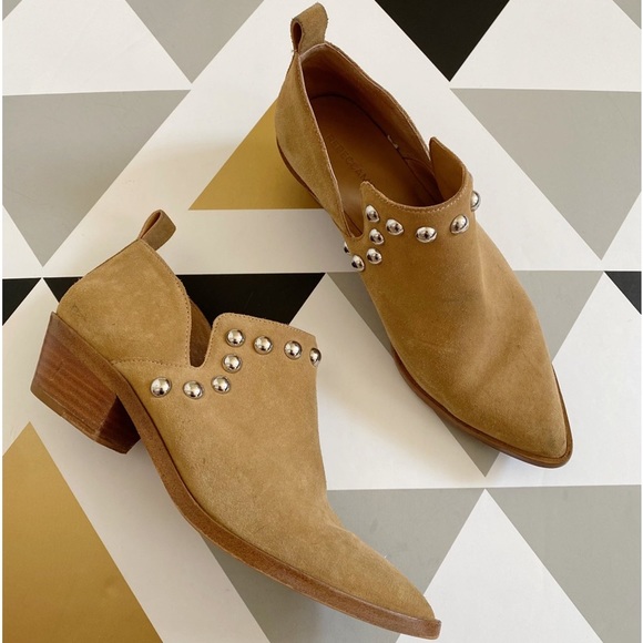 Rebecca Minkoff Katen Suede Studded Booties 6 - Picture 1 of 11